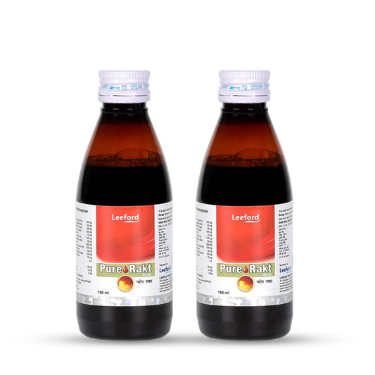 Leeford Pure Rakt Ayurvedic Blood Purifier Syrup for Healthy Skin & Liver Detox – Natural Herbal Syrup for Men & Women - Pack of 2
