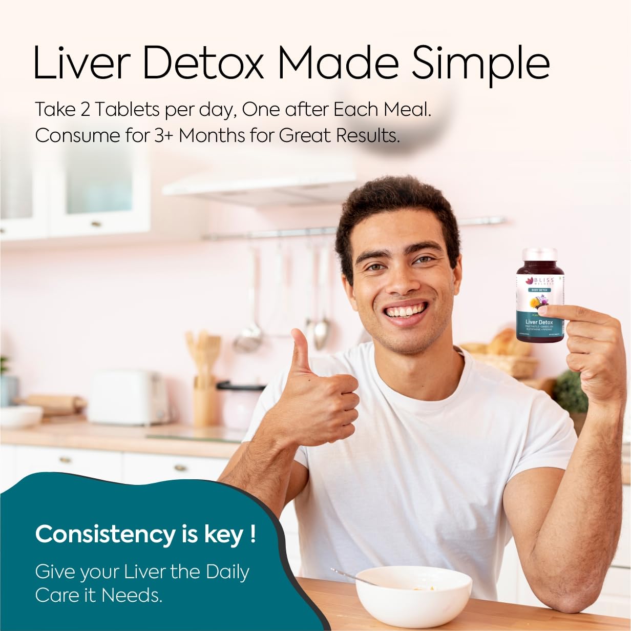 Bliss Welness Liver Detox | Milk Thistle Silymarin Dandelion Glutathion- image 3