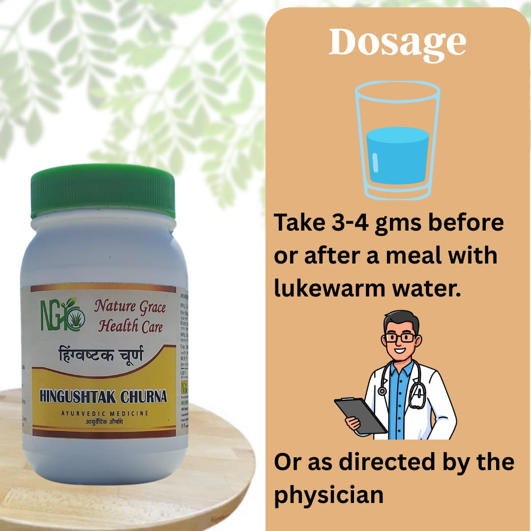 Nature Grace Healthcare Hingushtak Churan for Digestion & Constipation Relief | Ayurvedic Gut Health Powder | Gentle Herbal Laxative 100g Pack of 2