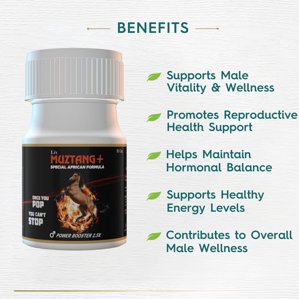Livmuztang Plus Stamina Power Booster and Muscle Growth Ayurvedic Capsules 30 Count