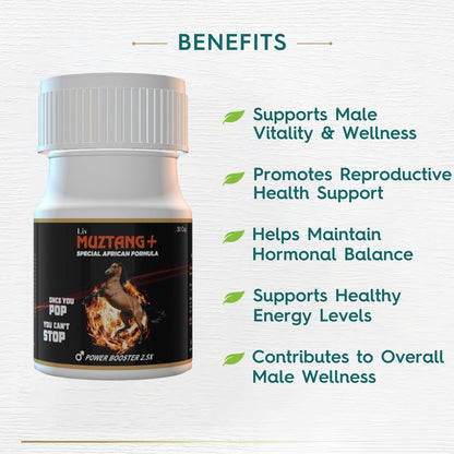 Livmuztang Plus Stamina Power Booster and Muscle Growth Ayurvedic Capsules 30 Count