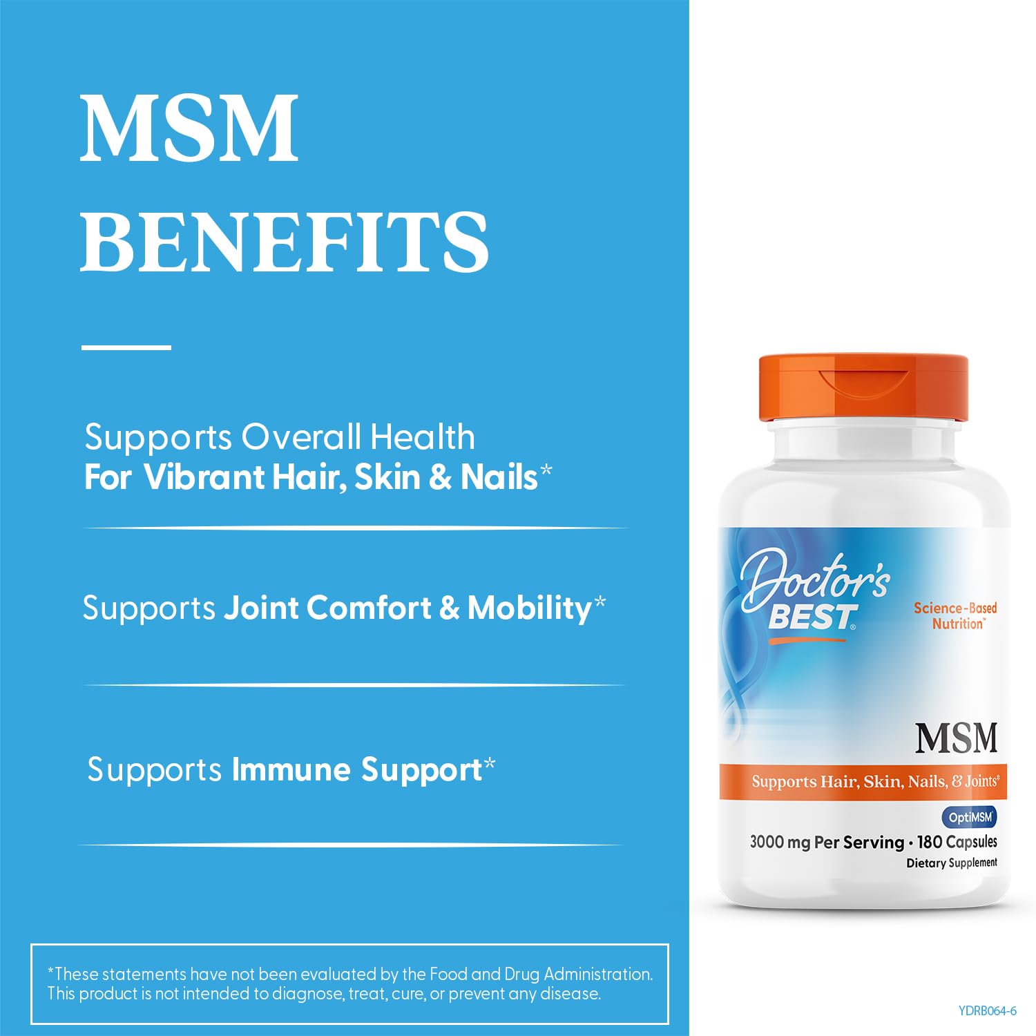 Doctor's Best MSM 1000 mg, 180-Capsules- image 5