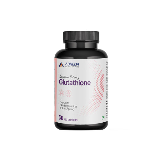 ABHEDA HEALTHCARE L-Glutathione 500mg - 30 Capsules - With Vitamin C and E | Advanced Antioxidant for Skin Brightening, Detoxification, and Immune Support