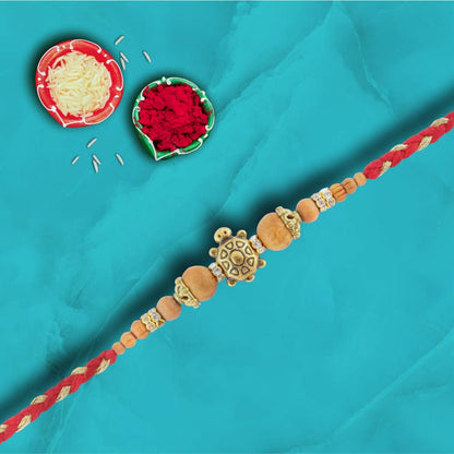 SFU E Com Tortoise Rakhi & Chocolate Hamper|Rakhi Chocolate Gift For Brother|Roli, Chawal, Chandan, Misri|6,121 Grams