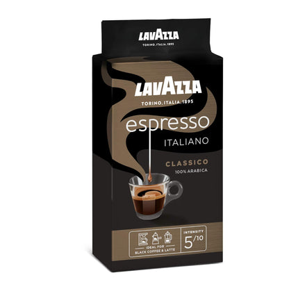 Lavazza Caffe Espresso Ground Coffee, 250 g Pouch, Carton