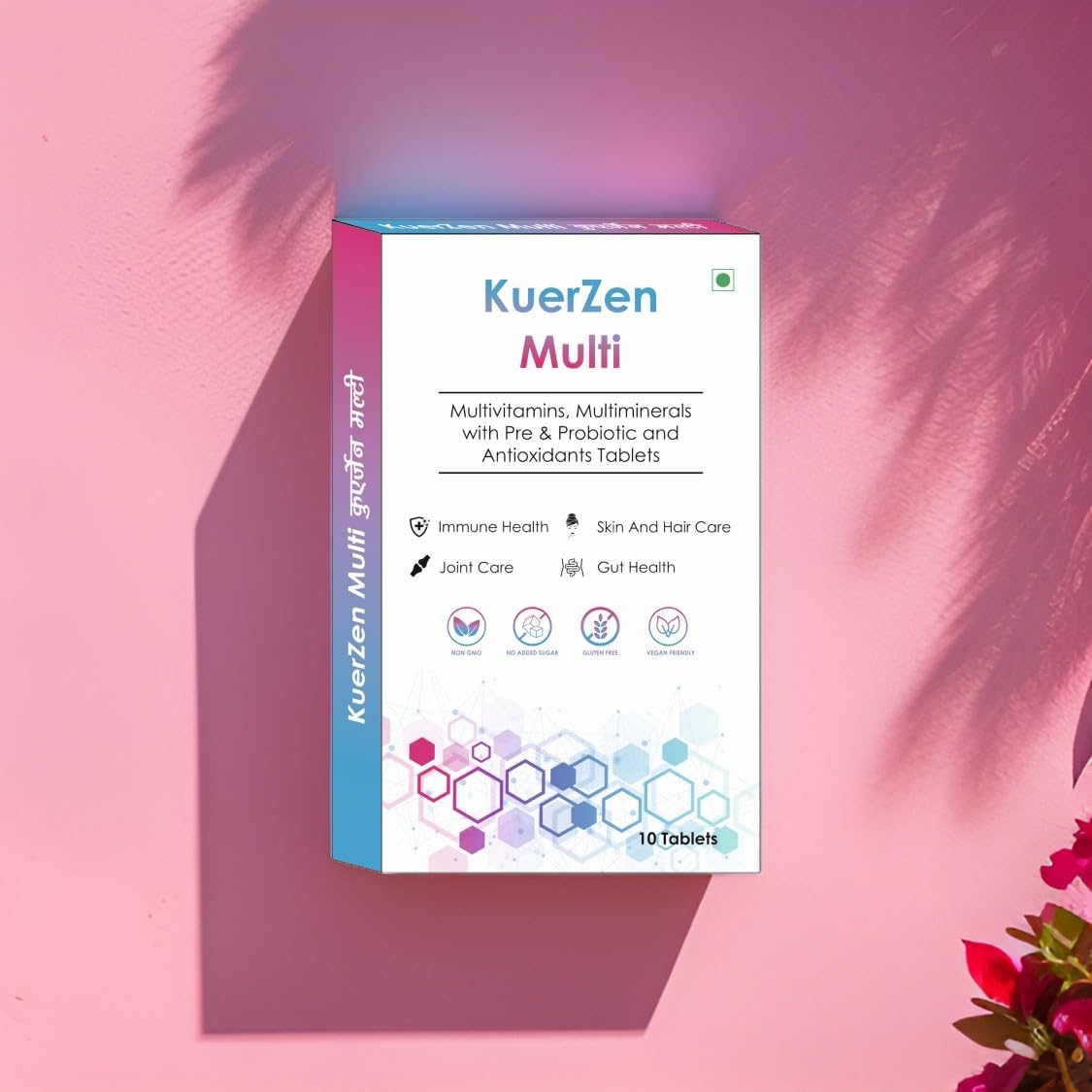 Kuerzen Multi Complete Multivitamin Tablets | Vitamins + Minerals + Pre & Probiotics + Antioxidant & Herb Blend + Joint & Skin-Hair Care | Daily Immunity, Gut Health & Cell Protection | Vegan, No Added Sugar | 10 Tablets