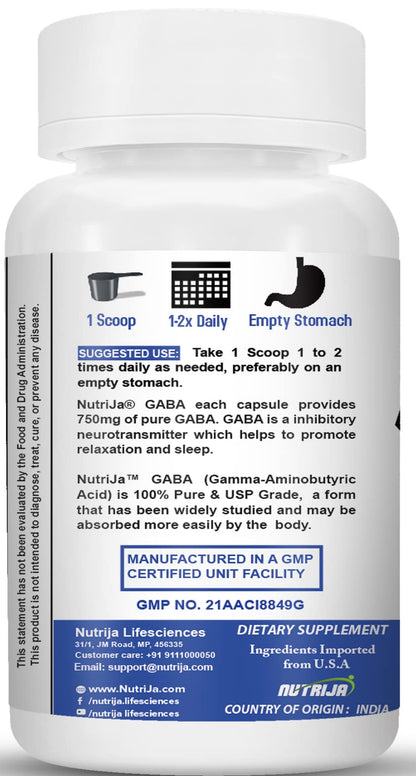 NutriJa Gamma Aminobutyric Acid (GABA) Powder (100 GM)