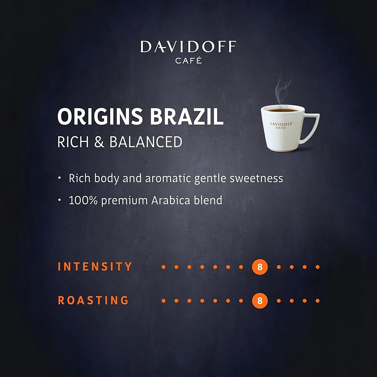 David off Origins Brazil Flavour Instant Coffee, 3.53 Oz 100 G, Granule, Glass Bottle (Imported)