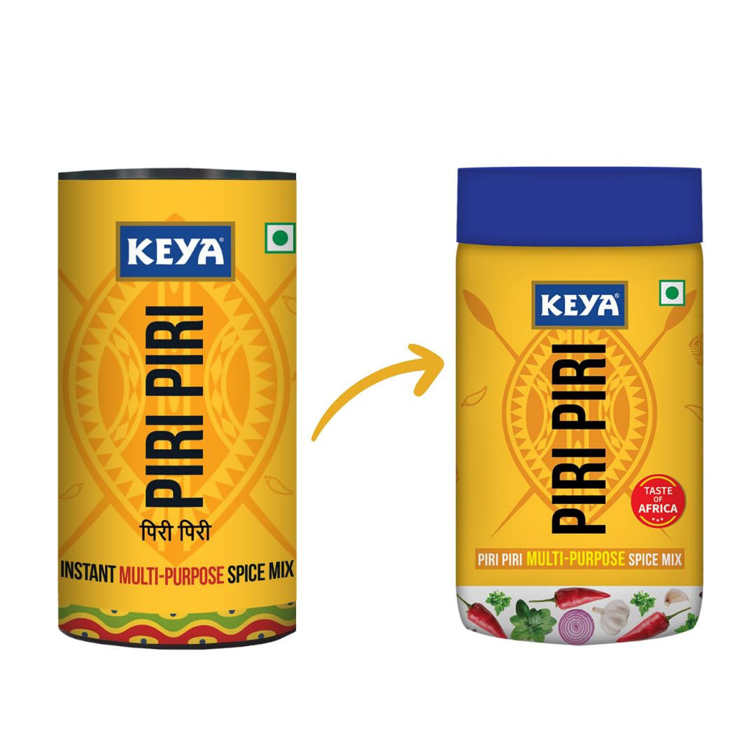 Keya Piri Piri | Peri Peri | Exotic Spice Mix | Multi-purpose Seasoning | Zero Artifical Colours | No Added MSG | Instant Seasoning Mix |Marinade Mix, Dip Mix, Sprinkler| Perfect for Fries, Sweet Corn, Makhana, Papad, Khichdi| 90g/100g