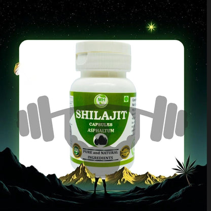 Morsan Healthcare SHILAJIT Capsules – 60 Veg Capsules | Pure Asphaltum Extract (Shuddha Shilajit) | Natural Ayurvedic Supplement | Plant-Based Wellness Formula | Pack of 1