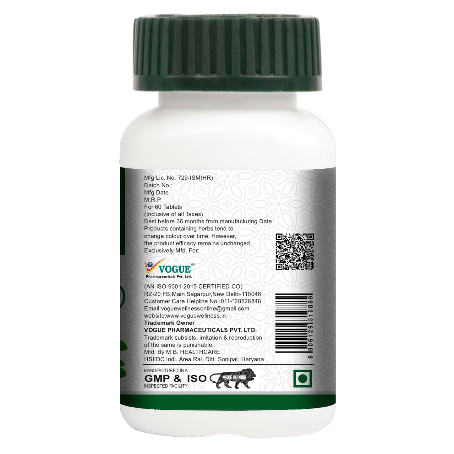 Vogue Wellness Moringa Tablets | Premium Herbal Supplement with Natural Moringa Leaf Extract | Supports Vitality, Energy, Immunity & Wellness (Pack Of 3, 180 Tablets)