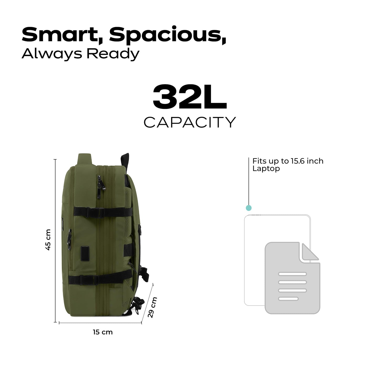 ONNIRICO Sunset Ridge Laptop Travel Backpack for Men & Women, 32L Jungl- image 3