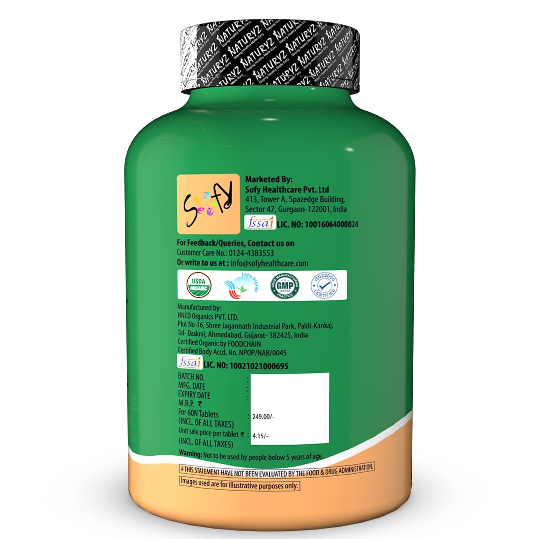 NATURYZ Organic Ashwagandha Highest Strength 1200mg tablets | Supports Stress Relief, Energy, Immunity & Muscle Recovery | Rejuvenate Mind & Body for Men & Women | Non-GMO, Vegan, Gluten-Free | USDA Organic Certified | Pesticides & Chemical Free - 60 Veg