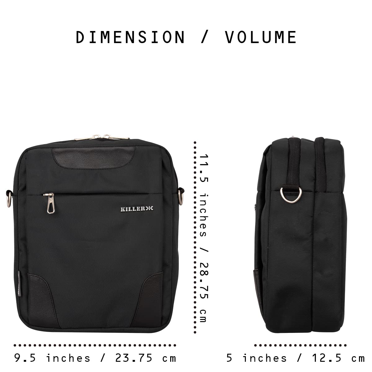 KILLER Traviti Black Casual Travel Sling Bag