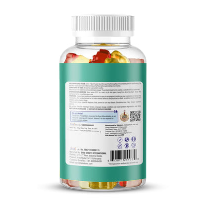 La Nature's Calcium and Vitamin D Gummies for Kids 60 Days Pack, Support Strong Bones, Joints & Muscles, For Healthy Teeth, Vegetarian (Mango & Strawberry Flavor)