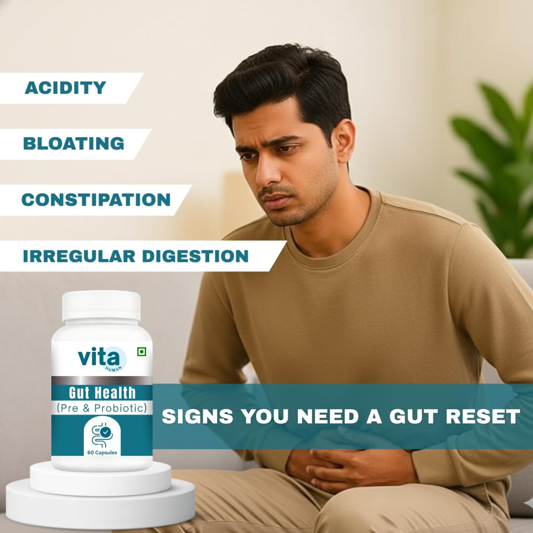 VitaHuman Liver Detox & Gut Health Combo | Milk Thistle (80% Silymarin), NAC, Dandelion + Pre & Probiotics | Supports Liver Cleanse, Digestion, Immunity & Metabolism