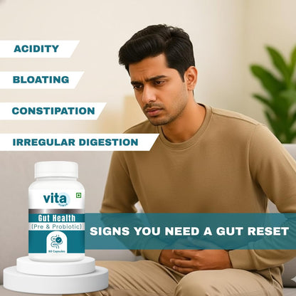 VitaHuman Liver Detox & Gut Health Combo | Milk Thistle (80% Silymarin), NAC, Dandelion + Pre & Probiotics | Supports Liver Cleanse, Digestion, Immunity & Metabolism