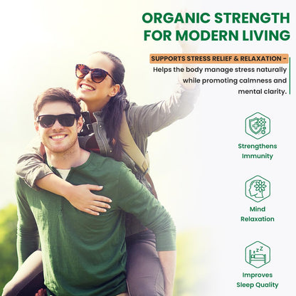 NATURYZ Organic Ashwagandha Highest Strength 1200mg tablets | Supports Stress Relief, Energy, Immunity & Muscle Recovery | Rejuvenate Mind & Body for Men & Women | Non-GMO, Vegan, Gluten-Free | USDA Organic Certified | Pesticides & Chemical Free - 60 Veg