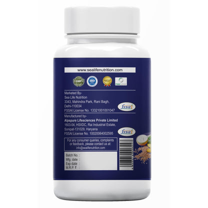 Sea Life Magnesium Glycinate 500 Mg Capsules|60 Veg Capsules Each | Magnesium Supplement | Improves Muscle & Nerve Function| Anti Stress Supplement | Better Sleep Quality | (Pack of-2)
