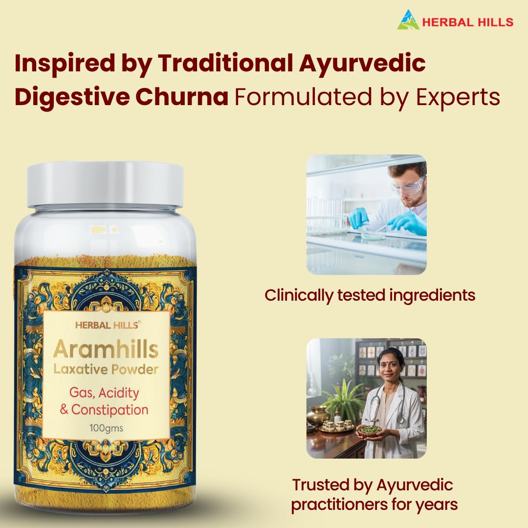 Herbal Hills Aramhills Powder, 100g | | Relieves Gas, Acidity & Constip- image 4