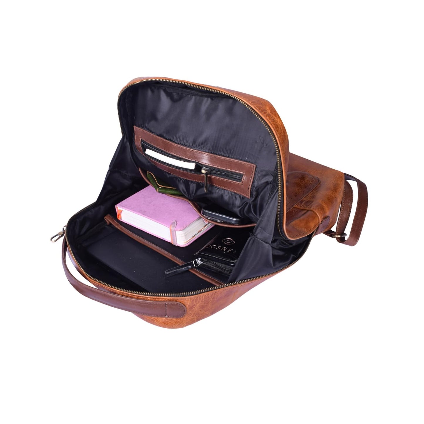STRUTT Air Lightweight Travel Back Pack for Men & Women Waterproof, Anti-Theft, Durable Small Back Pack for Work, College & Hiking - BROWN