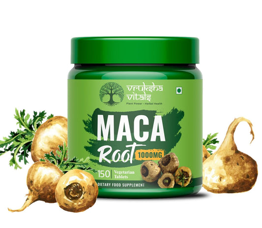 Vruksha Vitals Maca Root Extract 1000 mg per Tablet - 150 Tablets/Capsules Suppl