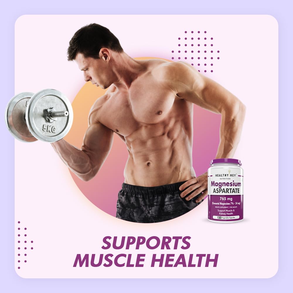 HealthyHey Nutrition Magnesium Aspartate -120 Vegetabel Capsules