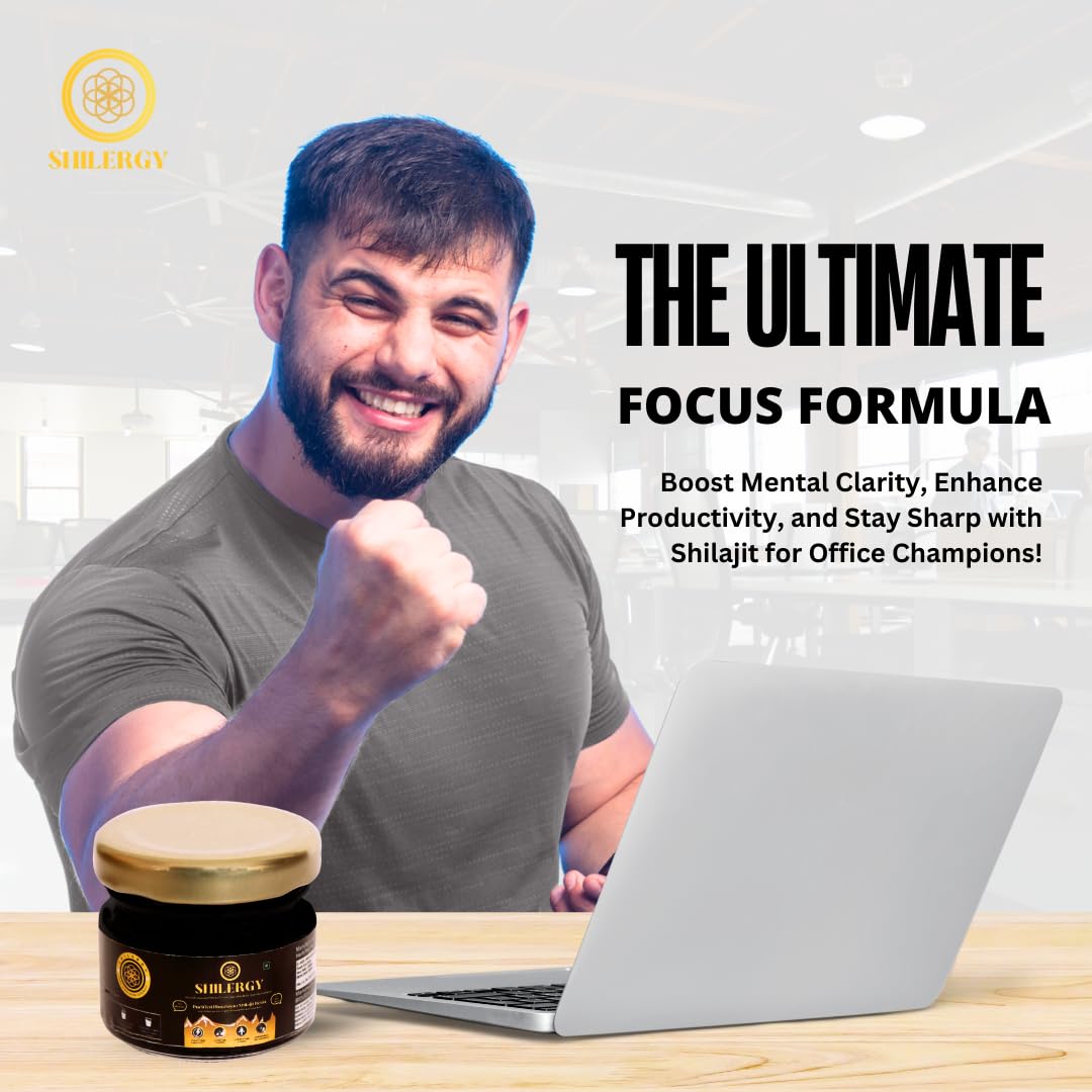 SHILERGY Shilajit/Shilajeet Gold Resin - 20g | Boost Energy, Muscle Growth & Stamina | Ayurvedic & Infused with Ashwagandha, Safed Musli with 24 Carat Gold Aurum. (20 g (Pack of 1))