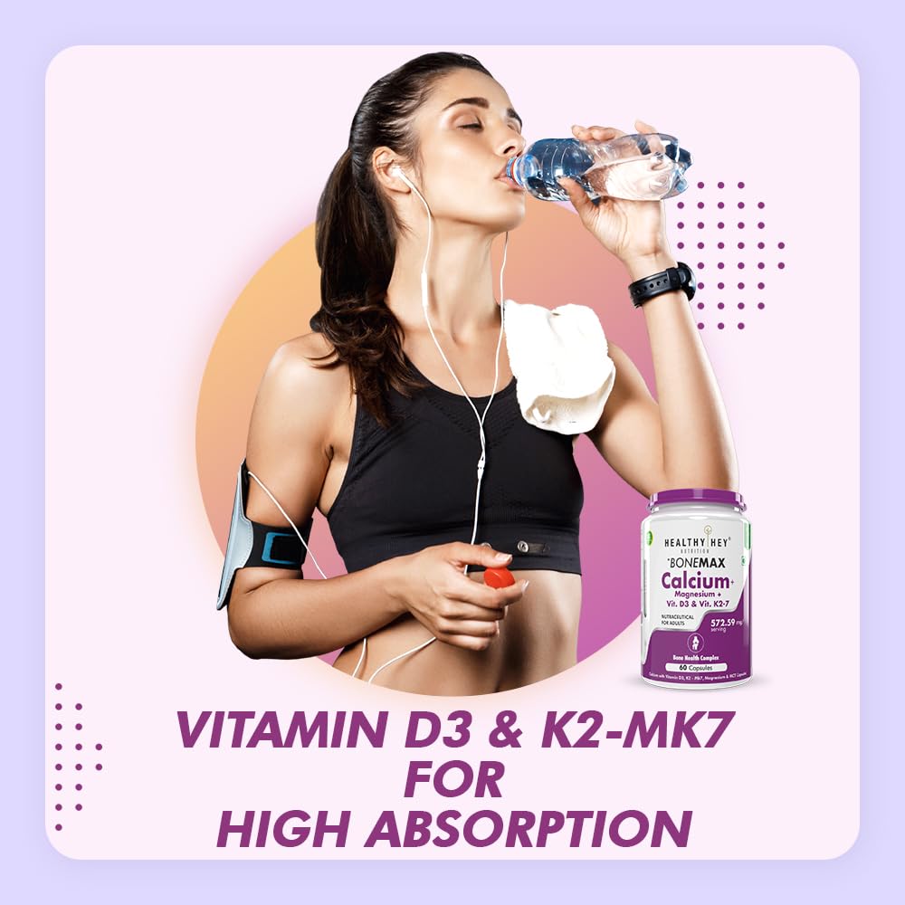 HealthyHey Nutrition Vegan Calcium with Magnesium, Vitamin D3 & Vitamin- image 6