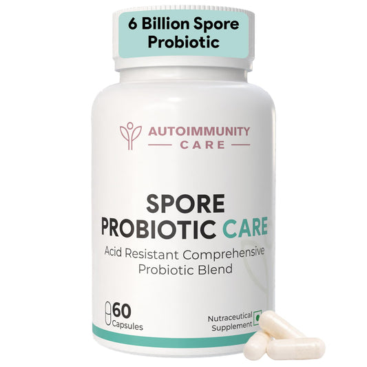 Autoimmunity Care Spore Probiotic Care | 6 Billion CFU Spore-Based Probiotics Supplement for Gut Health & Immunity | Probiotics for Women & Men | Reduces Gas, Bloating, Constipation & IBS | 60 Caps (60 doses)
