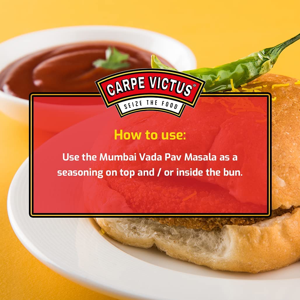 Carpe Victus Authentic Mumbai Vada Pav Masala Powder Mix - 100g | Ready-to-Use Vada Pav Dry Chutney | Spicy & Flavorful Indian Seasoning