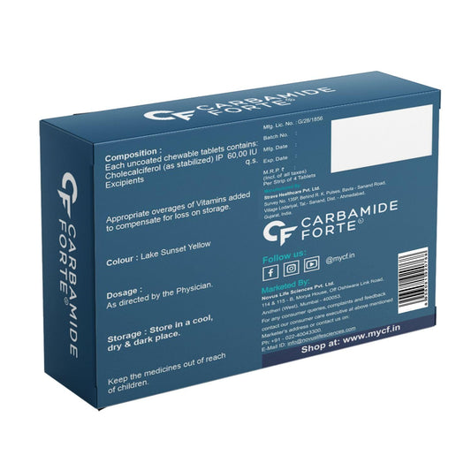 Carbamide Forte Vitamin D3 60000IU Tablets | Vitamin D3 60k Supplement | Vitamin D Supplements | Cholecalciferol 60000 iu Supplement for men & women | Orange Flavour - 40 Tablets