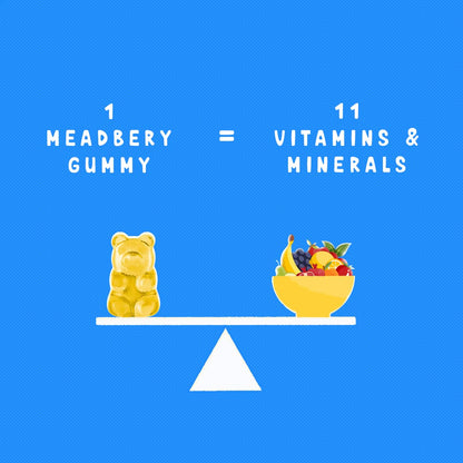 Meadbery Multivitamin Calcium Combo Gummy Bears Glutenfree Formula With Minerals And Vitamins B C D E B12 B6 For Kids Bone Health Growth Kids Bone Teeth Health 30+30 Tasty Gummies