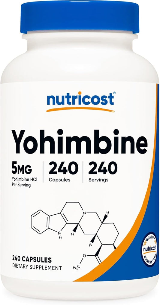 Nutricost Yohimbine HCl 5mg, 240 Capsules Gluten Free, Non-GMO, 150 grams