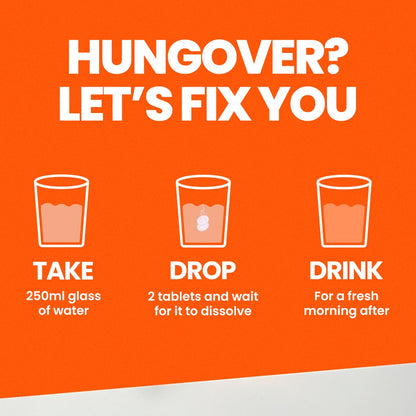 Fast&Up NightOut | 10 Effervescent tabs | Instant Hangover Relief | Helps detoxify liver | Rapid hydration & energy | Helps prevent Hangover | Zero sugar, Orange Flavour