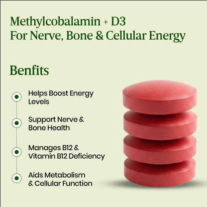 Vlado's Himalayan Organics Vitamin B12 1500mcg with Vitamin D3 | Vitamin B12 Supplements for Men & Women | Methylcobalamin 1500mcg with Vitamin D Tablets with Alpha Lipoic Acid , Folic Acid I B12 Vitamin Tablets - Best Vitamin B-12 Supplement For Men & Wo