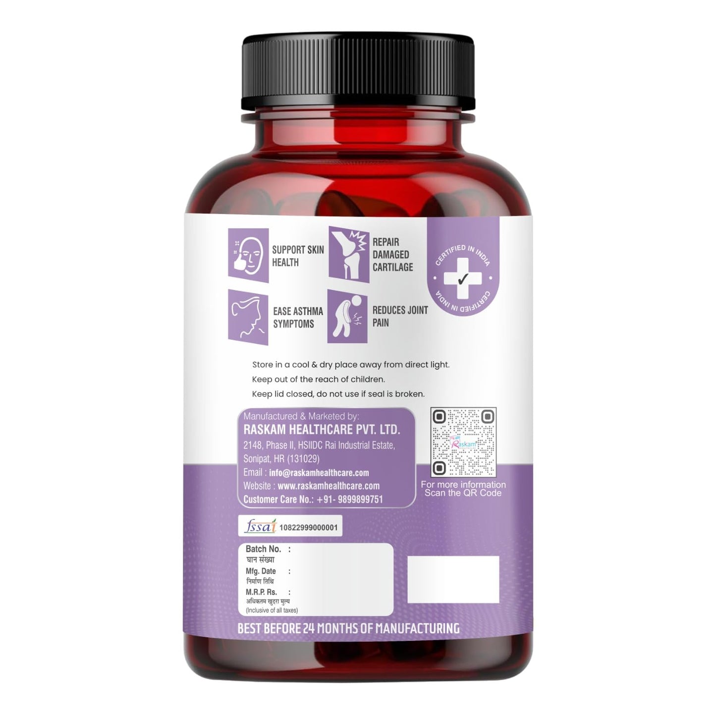 RASKAM BOSWELLIA Serrata Extract - 120 Vegetable Capsules