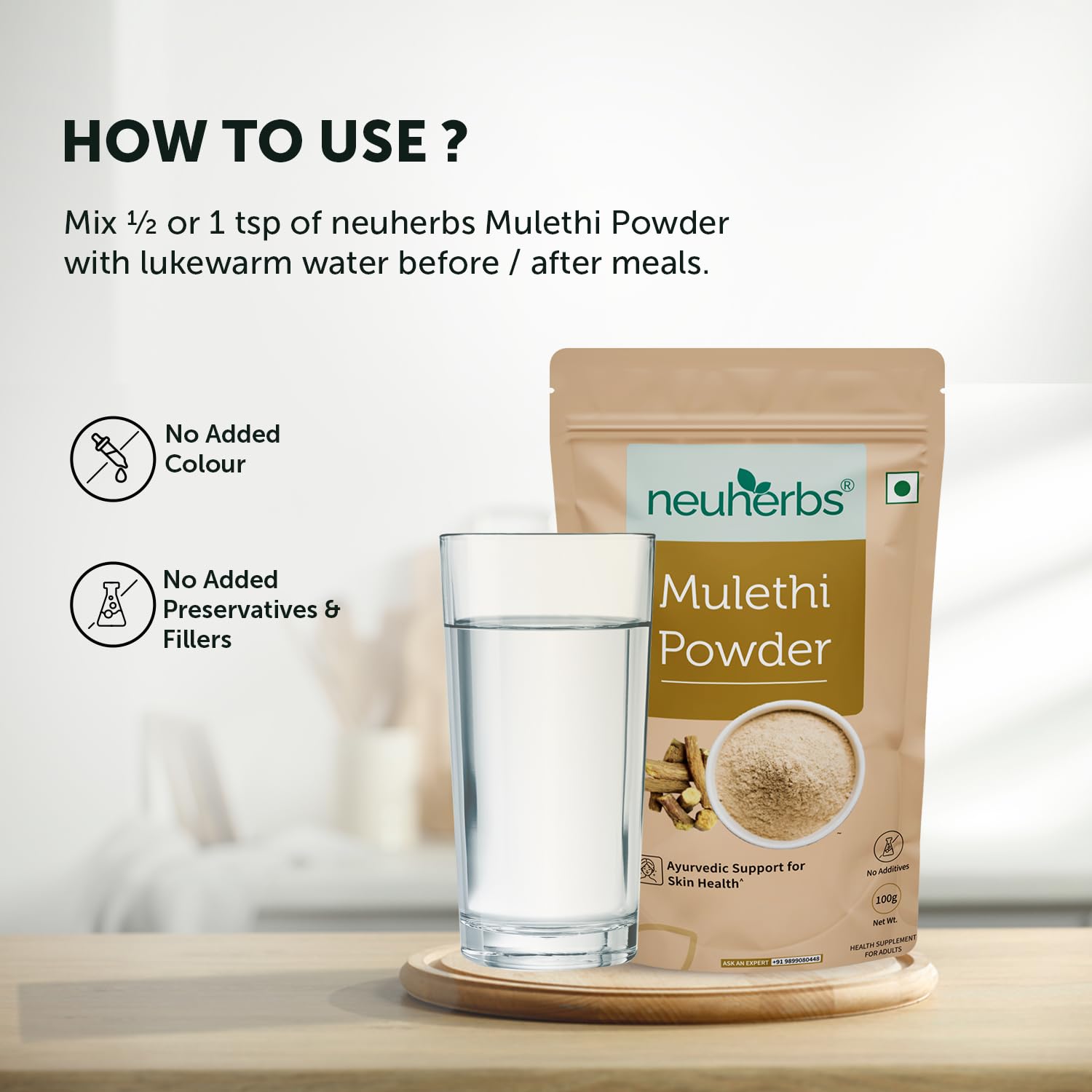 Neuherbs Organic Mulethi Powder | Herbal Supplement | Liquorice | 100g- image 4