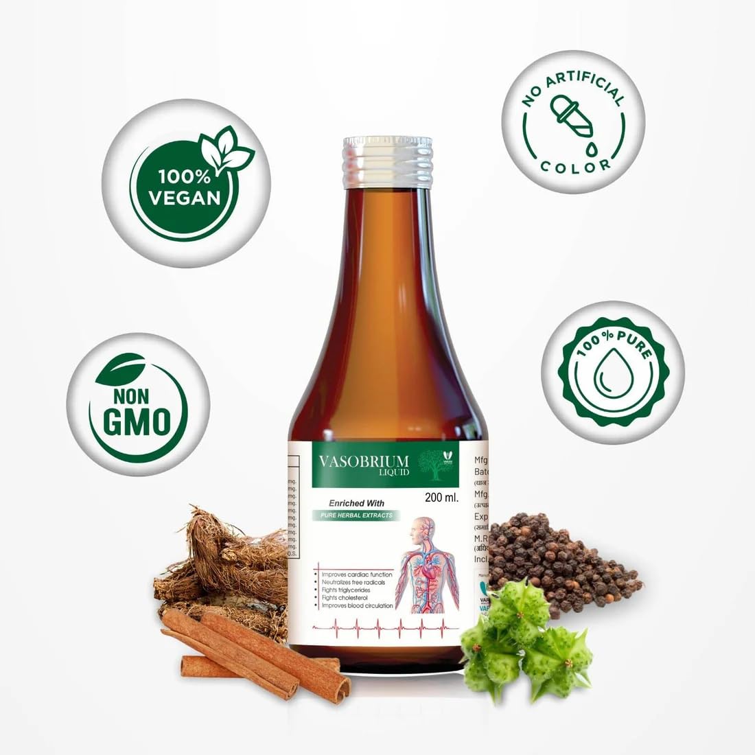 Varah Vasobrium Syrup 450ml | Supports Healthy Circulation, Blood Flow, and Overall Wellbeing with Herbal Extracts for Daily Vitality and Metabolic Balance | Ayurvedic Wellness Supplement