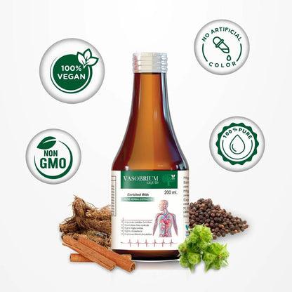 Varah Vasobrium Syrup 450ml | Supports Healthy Circulation, Blood Flow, and Overall Wellbeing with Herbal Extracts for Daily Vitality and Metabolic Balance | Ayurvedic Wellness Supplement