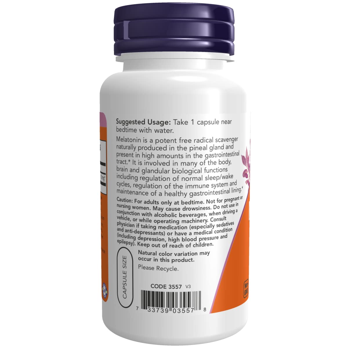Now Foods Melatonin Extra Strength 10Mg 100Vcap- image 2