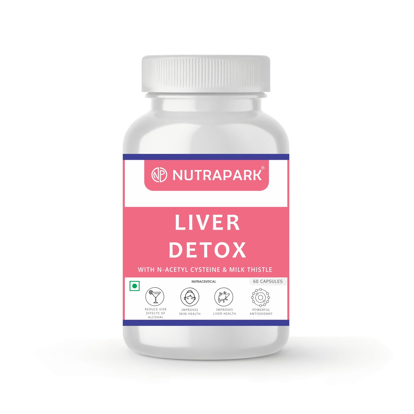 Nutrapark Liver Detox Capsules with NAC & Milk Thistle | Liver Cleanse & Antioxidant Support | with Beetroot & Dandelion | 60 Veg Capsules
