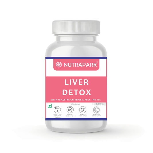 Nutrapark Liver Detox Capsules with NAC & Milk Thistle | Liver Cleanse & Antioxidant Support | with Beetroot & Dandelion | 60 Veg Capsules
