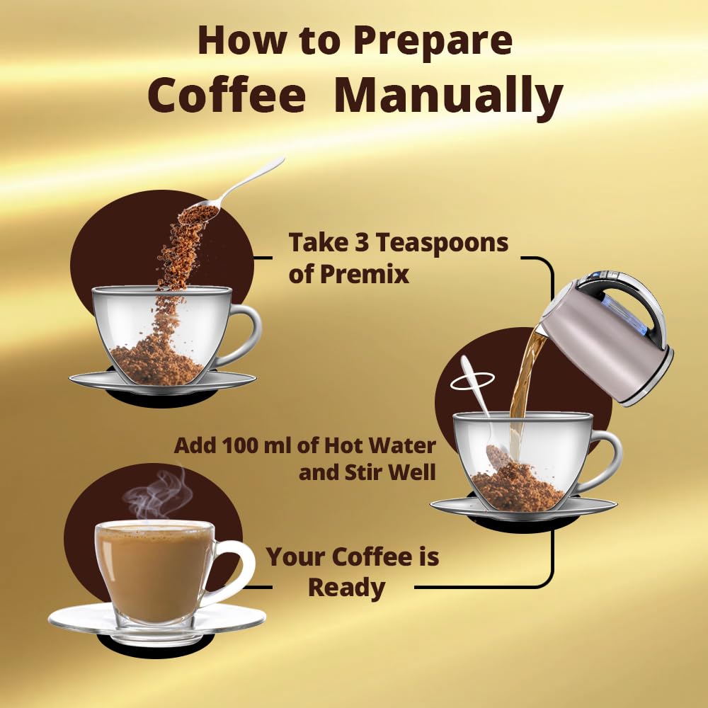 Cafe DESIRE I DRINK SUCCESS Instant Coffee Powder Premix | Milk Not Required | Just Add Hot Water | Taste As Home-Made | Manually And All Vending Machine Suitable | 3 In 1 Packet (1 Kg)