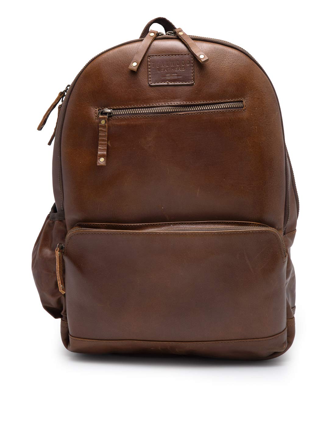 Teakwood Genuine Leather Backpack Laptop Bag For Men and Women(Brown)