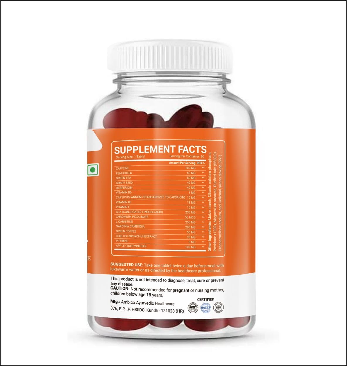 Manic Muscle Lean Cut - Thermogenic Fat Burner, Weight Loss Supplement, Appetite Suppressant, & Energy Booster (60 Tablets)