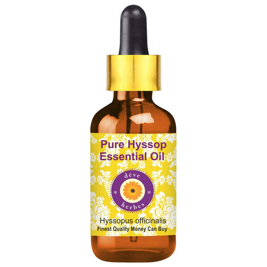 Deve Herbes Pure Hyssop Essential Oil (Hyssopus officinalis) with Glass Dropper