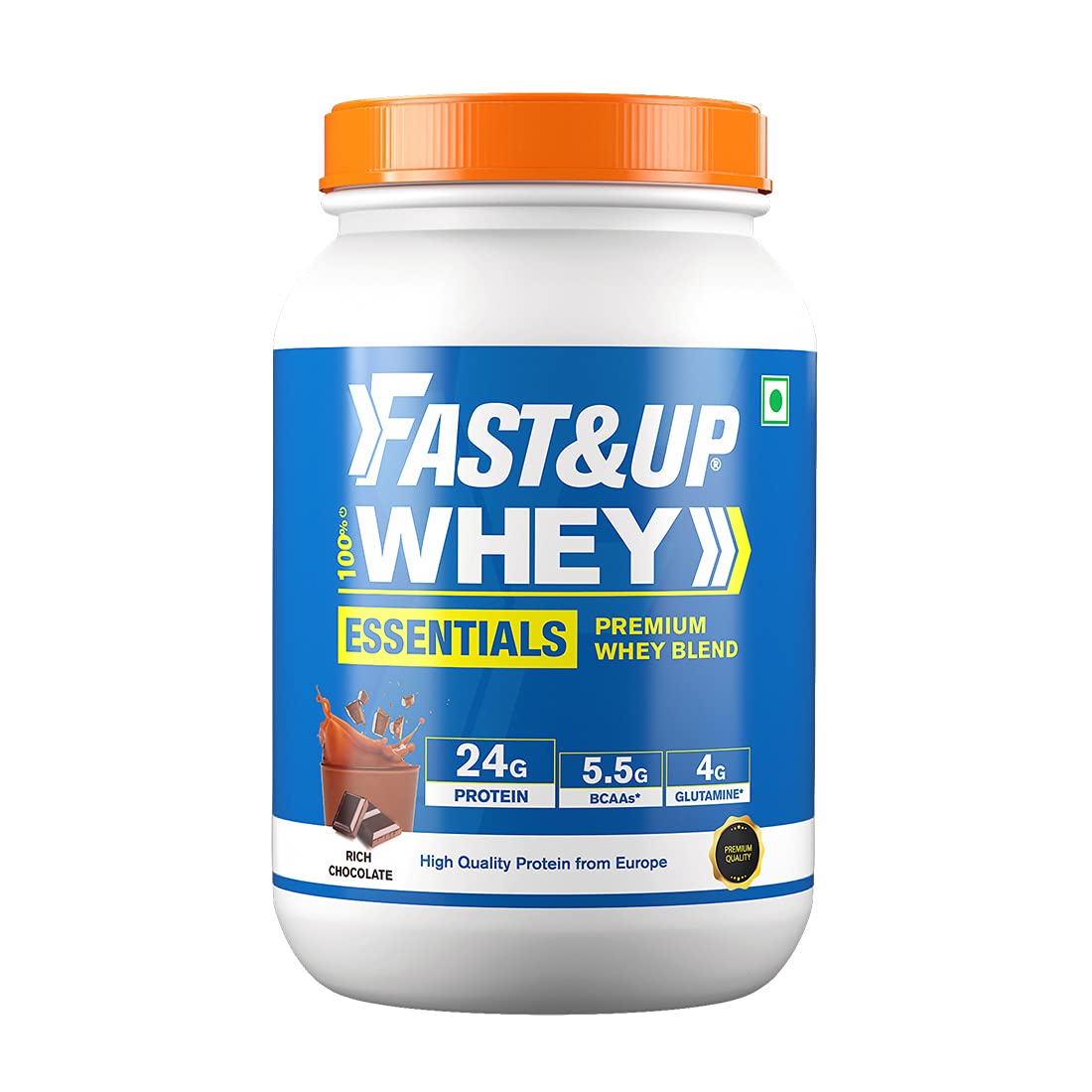 FAST&UP Essentials Whey Protein Isolate Blend – Rich Chocolate + Vitalize Multivitamin – Orange, 20 Tablets