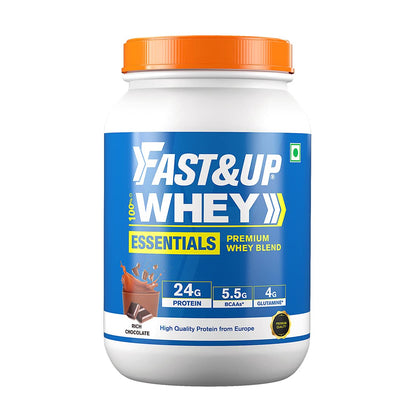 FAST&UP Essentials Whey Protein Isolate Blend – Rich Chocolate + Vitalize Multivitamin – Orange, 20 Tablets