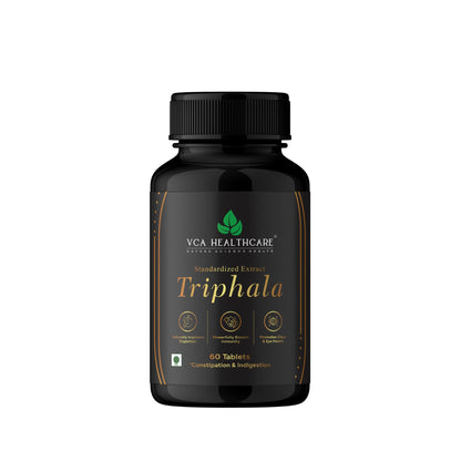 VCA Healthcare Triphala Extract Tablets | Ayurvedic Herbal Supplement for Digestive & Detox Support | Gut Health & Constipation Support | Natural Cleanse and Metabolism Support (Pack of 1)